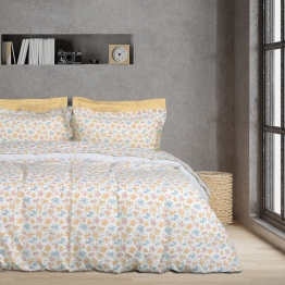 Σετ Παπλωματοθήκη Βαμβακερή Υπέρδιπλη 220x240εκ. Daily 3001 Κρεμ-Μέντα-Σομόν Das Home