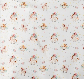 Πάνα Χασές Bebe Βαμβακερή 80x80εκ. Unicorn 209 White-Salmon Dimcol