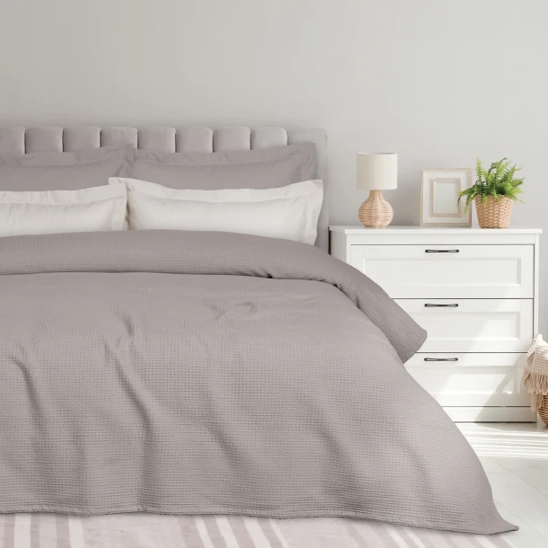 Κουβέρτα Polycotton Πικέ King 240x260εκ. Blanket 0495 Taupe Das Home