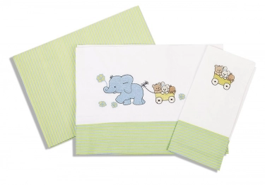 Σετ Σεντόνια Βαμβακερά Κούνιας 120x170εκ. Ελεφαντάκια 111 Dimcol