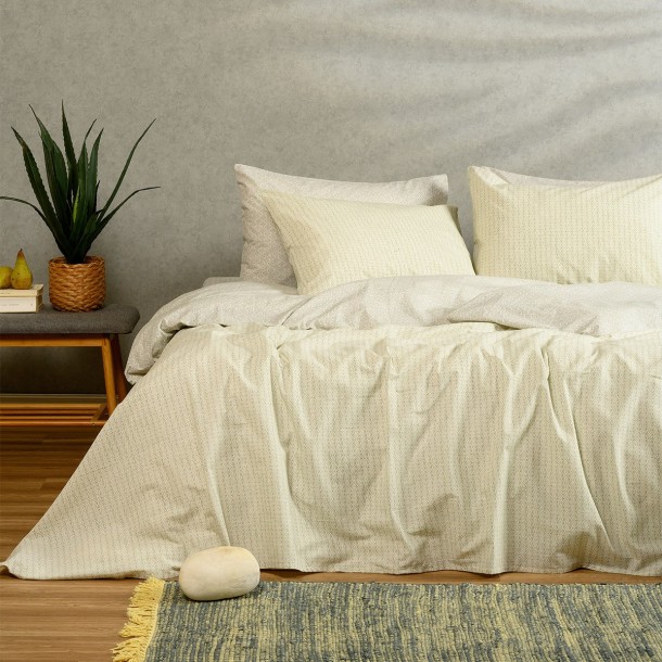 Σετ Σεντόνια Polycotton Υπέρδιπλα Με Λάστιχο 160x200+32εκ. Layla Pastel Aqua Casual Line Melinen 20004732