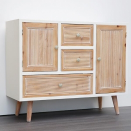 Συρταριέρα Ξύλινη Λευκή-Natural 90x33,5x72εκ. ESTHETI 750-25012