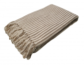 Ριχτάρι Υφαντό Polycotton Πολυθρόνας 180x180εκ. Natural-Beige Komvos Home 7012057-2