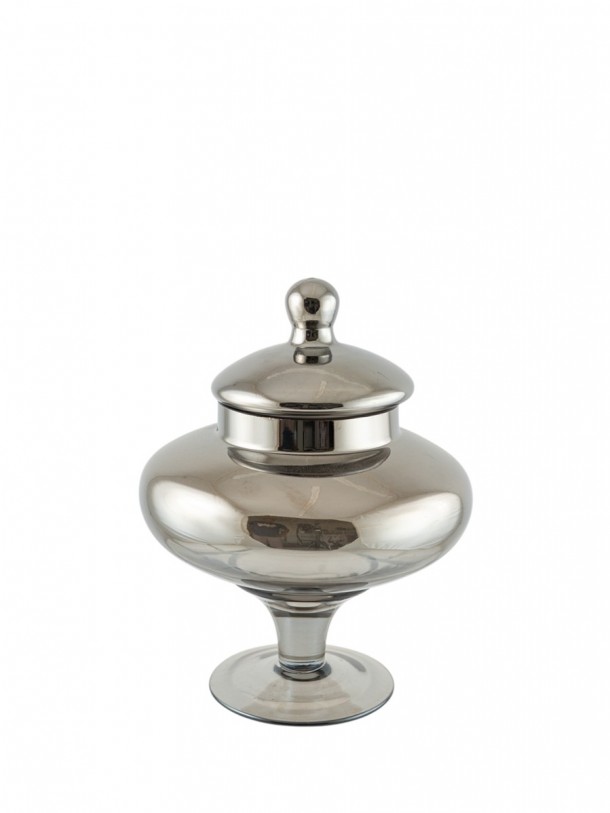 Φοντανιέρα Χειροποίητη Φυσητό Γυαλί Ασημί-Γκρι 19,5x25εκ. Zen Collection 25.43.52160