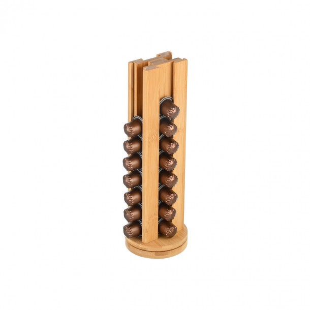 Βάση Περιστρεφόμενη Για Κάψουλες Καφέ Espresso Bamboo Essentials 11x11x34εκ. Estia 01-19877