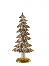Χριστουγεννιάτικο Διακοσμητικό Δέντρο Polyester Λευκό-Χρυσό 14x8x32εκ. Zen Collection 25.41.51878