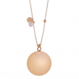 Κολιέ Κρύσταλλος Με Χρυσή-Ροζ Αλυσίδα Χάλυβα 110εκ. Bola Olivia Χαλαζίας Proud Mama PM-529