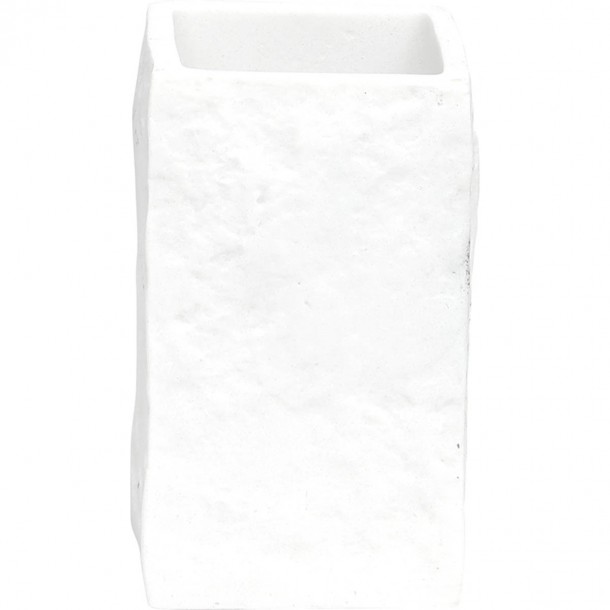 Ποτηροθήκη Polyresin Λευκή 7x7x10εκ. MRShome DS-8894L07