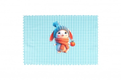 Σουπλά Παιδικό Polyester 35x50εκ. Winter Bunny 39 Σιέλ DimCol