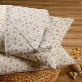 Σετ Σεντόνι Με 1 Μαξιλαροθήκη Polycotton Ημίδιπλο Με Λάστιχο 120x200+32εκ. Chloe Aqua Casual Line Mini Melinen 20004833