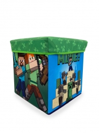 Κουτί-Σκαμπό Polyester Mojang Minecraft 28 Green 30x30x30εκ. DimCol
