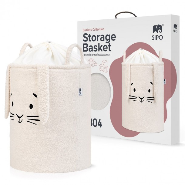 Καλάθι Πολυχρηστικό 35x45εκ/43lt Μπουκλέ Κουνελάκι Κρεμ Sipo Premium SIP-BB04