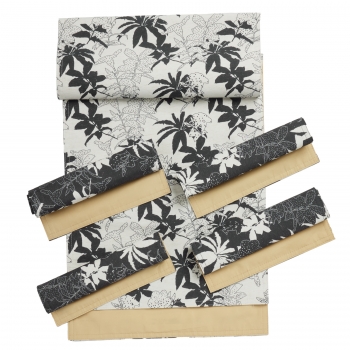 Σετ 5τμχ Runner & Σουπλά Linen-Polyester 45x180εκ./30x45εκ. Kitchen 0868 Black-White Das Home