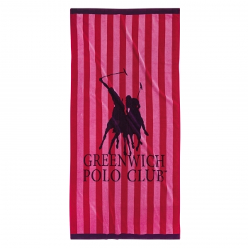 Πετσέτα Θαλάσσης Βαμβακερή 90x180εκ. Essential 3857 Κόκκινη-Ροζ Greenwich Polo Club