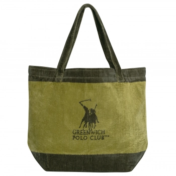Τσάντα Θαλάσσης Βαμβακερή 55x40εκ. Essential 3859 Λαδί-Χακί Greenwich Polo Club