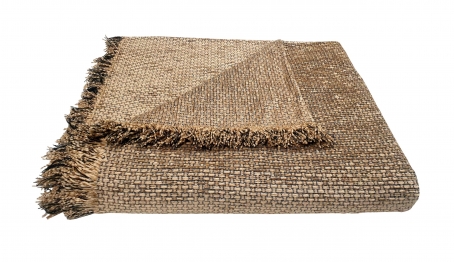 Ριχτάρι Acrylic-Polycotton Διθέσιος 180x240εκ. Σενίλ Ψάθα Cream Komvos Home 7045529-10