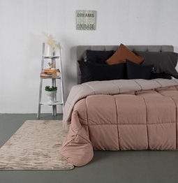 Πάπλωμα 2 Όψεων Microfiber Υπέρδιπλο 220x240εκ. Soft Touch Zermatt Beige SB HOME