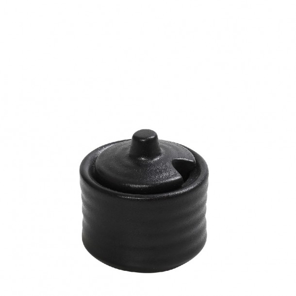 Ντιπ Με Καπάκι Stoneware Μαύρο Mianmar ESPIEL 100ml GMT205K5