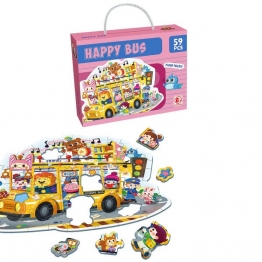 Παζλ Πατώματος 59τμχ Happy Bus Σε Κουτί 23x6x18εκ. Toy Markt 69-1849