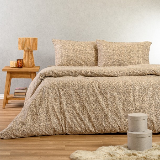 Σετ Σεντόνια Φανελένια Μονά 170x260εκ. Keshia Beige Winter Line Melinen 20004998