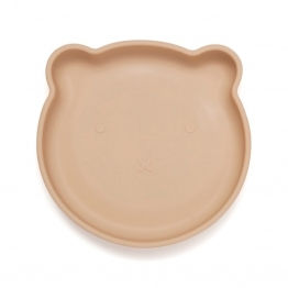 Πιάτο Σιλικόνης Με Βεντούζα Bear Honey Peach 16x17x3εκ. Petit Monkey PTM-SP3