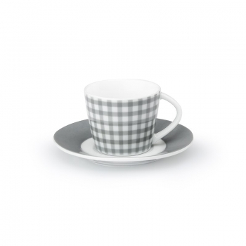Φλυτζάνι Με Πιατάκι Πορσελάνης Καφέ 120ml Fino Grey 103 CRYSPO TRIO 15.103.17