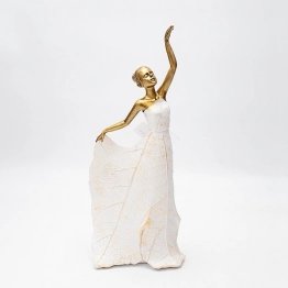 Διακοσμητικό Επιτραπέζιο Γυναίκα Polyresin Λευκό-Χρυσό 12x19,6x29εκ. ESTHETI 819-00903