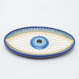 Διακοσμητική Πιατέλα Μάτι Polyresin Μπλε-Χρυσή 20x12x2εκ. ESTHETI 819-00805