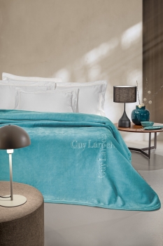 Κουβέρτα Soft Velvet Μονή 160x220εκ. Logo Petrol Guy Laroche