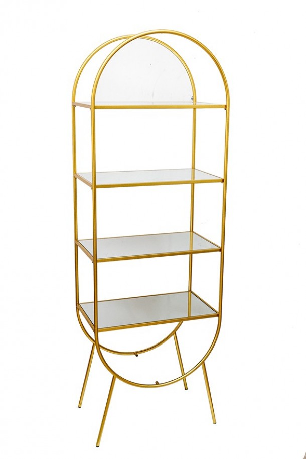 Ραφιέρα Οβάλ Χρυσή Με Καθρέπτες 65x40x195εκ. Zen Collection 24.37.51149