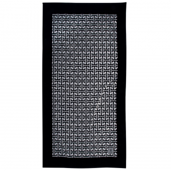 Πετσέτα Θαλάσσης Βαμβακερή 90x180εκ. Essential 4005 Μαύρη-Γκρι Greenwich Polo Club