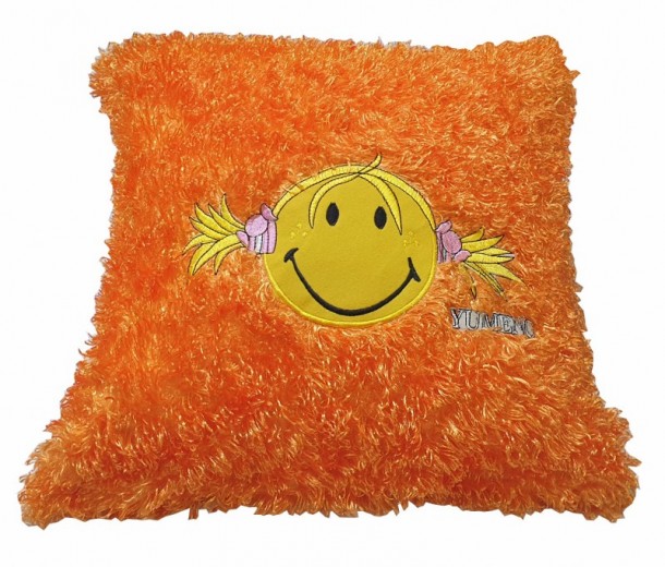 Διακοσμητικό Μαξιλάρι Polyester 45x45εκ. Smiley Face Orange