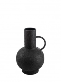 Βάζο Μεταλλικό Με Χερούλι Μαύρο 19,5x18,5x28εκ. Zen Collection 25.19.51404