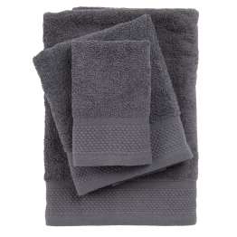 Σετ Πετσέτες 3τμχ Βαμβακερές Best 0835 Dark Grey Das Home