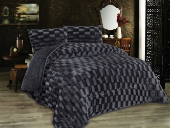 Κουβερτοπάπλωμα Fleece Μονό 160x220εκ. 1940 Grey-Black DimCol