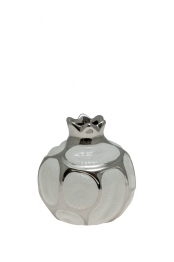 Ρόδι Κεραμικό Λευκό-Ασημί 7,6εκ. Zen Collection 22.19.48331