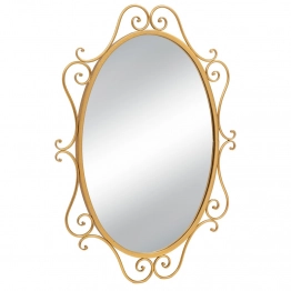 Καθρέπτης Τοίχου Οβάλ Μεταλλικός Χρυσός 60x2x84εκ. iliadis 89210