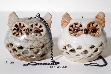 Σετ 2τμχ Κουκουβάγιες Κρεμαστές Κεραμικές 11εκ. Royal Art  EUR15436AB