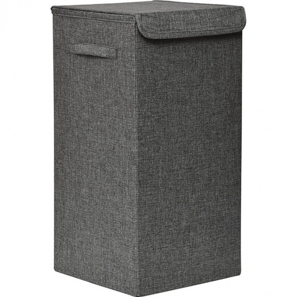 Καλάθι Απλύτων Αναδιπλούμενο MDF Γκρι Με Υφασμάτινη Επένδυση 35x35x60εκ. MRShome DS-2699000