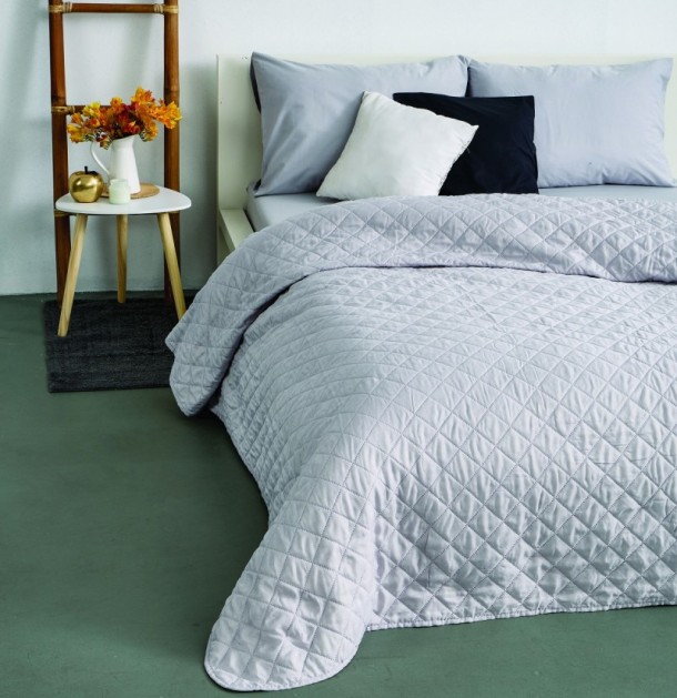 Κουβερλί Microfiber Υπέρδιπλο 220x230εκ. Sadie Grey SB HOME