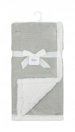 Κουβέρτα Flannel-Sherpa Αγκαλιάς-Λίκνου 75x100εκ. Ριγέ 10 Grey Dimcol