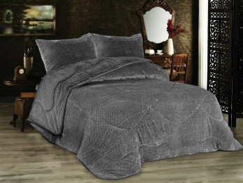 Κουβερτοπάπλωμα Popcorn Fleece Μονό 160x220εκ. Black-Grey 1950 DimCol