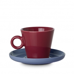 Φλυτζάνι Cappuccino New Bone Cream 200ml Κόκκινο-Μπλε Estia 07-35501