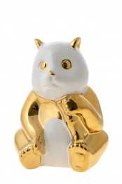 Διακοσμητική Επιτραπέζια Φιγούρα Κεραμική Panda Χρυσή-Λευκή 17,8εκ. Zen Collection 22.19.48229