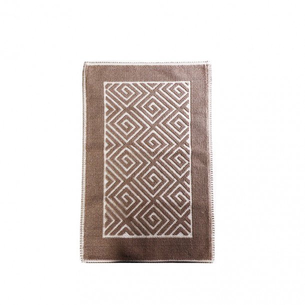 Χαλάκι Polycotton Labyrinth Brown ESPIEL 60x100εκ. LAX210