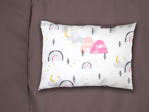 Μαξιλαροθήκη Bebe Φάκελος Βαμβακερή 35x45εκ. Rainbow 575 White-Pink DimCol