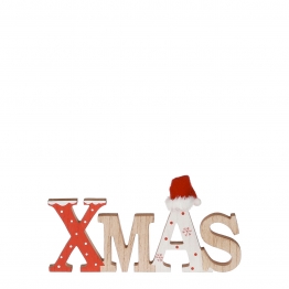Επιγραφή Xmas Mdf Natural-Κόκκινη 30x2,5x15εκ. MSA 20-27-904