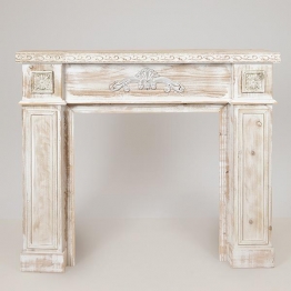 Πρόσοψη Τζακιού Ξύλινη Αντικέ Μπεζ 120x23x101εκ. ESTHETI 750-33515