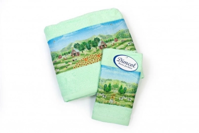 Σετ Πετσέτες 2τμχ Μπεμπέ Βαμβακερές Farm 342 Mint DimCol