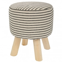 Σκαμπώ Υφασμάτινο Polycotton Ριγέ Με Ξύλινα Πόδια 33x48εκ. iliadis 90229